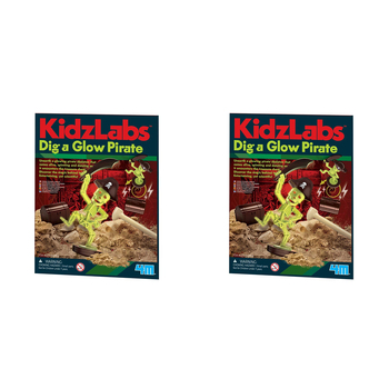 2PK 4M KidzLabs Dig A Glow Pirate Magnet Pirate Skeleton 5y+
