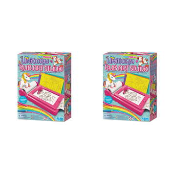 2PK 4M KidzMaker Unicorn Rub Art Studio Kids Craft Kit 4y+