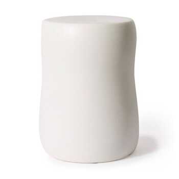 E Style Hudson 44cm Ceramic Stool Round - White