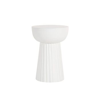 E Style Layla 50cm Mango wood Side Table Round - White