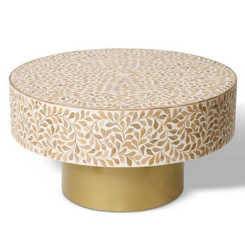 E Style Kartik Metal/Wood Coffee Table 90x45cm - Natural