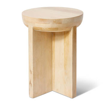 E Style Seth Side Table Mango Wood Furniture 45x55cm Natural