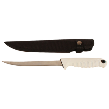 Fishteck 17cm Deluxe Fillet Knife w/ Sheath - White