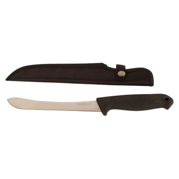 Fishteck 17cm Deluxe Wide Blade Curved Fillet Knife - Black