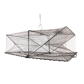 Fishteck 88x59cm Rectangular Yabbie Shrimp/Crab Trap - Black
