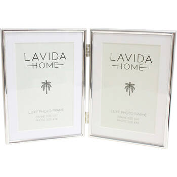 LVD Iron Glass Double Photo/Picture Frame 5x7 13.5x2.5x18.5cm Silver-Plated