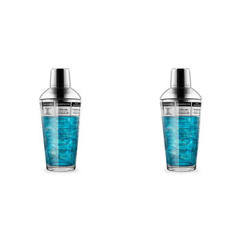 2PK Final Touch Recipe Cocktail Shaker Barware Accessory 450ml