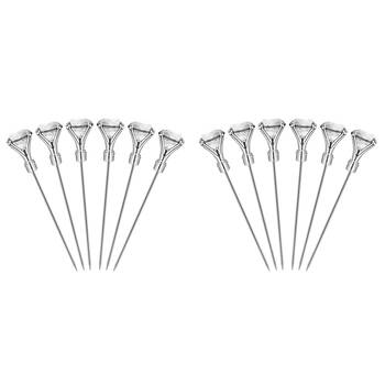 12pc Final Touch Reusable Diamond Cocktail Picks 21cm - Clear