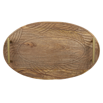 Coast To Coast Home 55cm Naya Wood Oval Tray Natural
