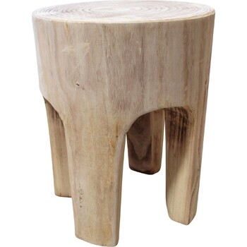 LVD Clayton Large Paulownia Wood 45.5cm Stool Home Furniture Round - Whisper