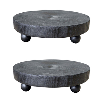 2PK LVD Paulownia Wood 25cm Trivet Kitchen/Dining Round Stand Medium - Poppyseed