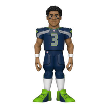 NFL Football Russell Wilson Seahawks Gold Vinyl Action Figure Toy 12in
