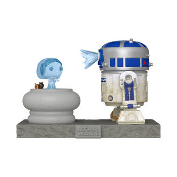 Star Wars R2D2 w/ Leia Hologram Deluxe Pop! Action Figure Toy