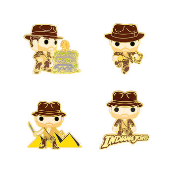 4pc Indiana Jones Raiders Of The Lost Ark Indy Enamel Pin 1.5in Set