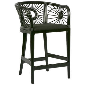 Belle Solstice Counter Wooden Bar Stool 60x90cm - Black