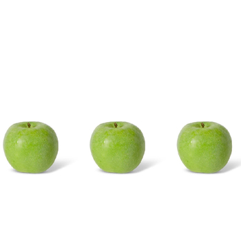 3PK E Style 8cm Plastic Granny Smith Apple Fruit Ornament - Green