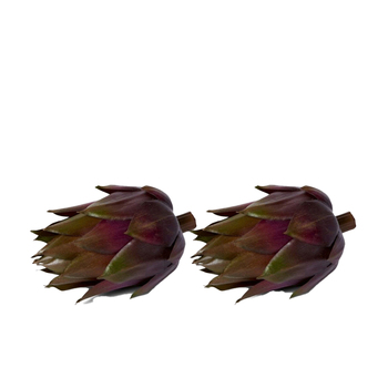 2PK E Style 13cm Plastic Artichoke Fruit Ornament - Green Brown