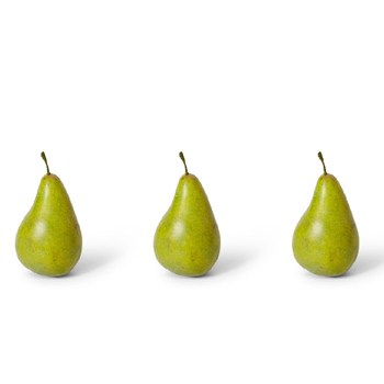3PK E Style 13cm Plastic Pear Bartlet Fruit Ornament - Green