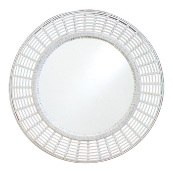 LVD Metal Glass 101.5cm Mirror Extra Large Round Home Decor - White Wash