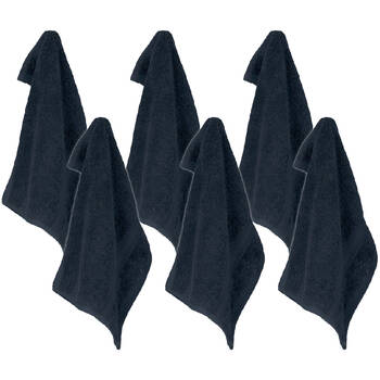 6PK Ardor St Regis Collection 32x32cm Face Washer Navy