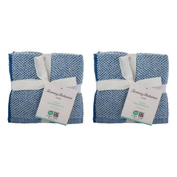 8pc Tommy Bahama Washed Pebble Face Washer Chambray/French Blue