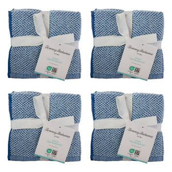 16pc Tommy Bahama Washed Pebble Face Washer Chambray/French Blue