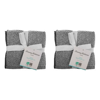 8pc Tommy Bahama Washed Pebble Face Washer White/Graphite