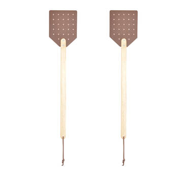 2PK Esschert Design Fly Swat Flexible Swatter 51cm Brown