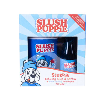 Slush Puppie Making Cup and Blue Raspberry Syrup Drink Set