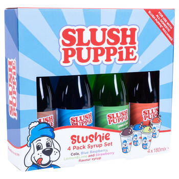 4pc Fizz Creations Slush Puppie Syrup Set Raspberry/Strawberry