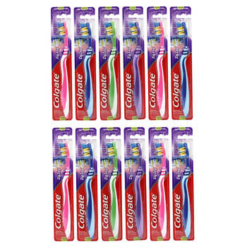 12PK Colgate Zig Zag Interdental Toothbrush Medium Assorted Teeth Care