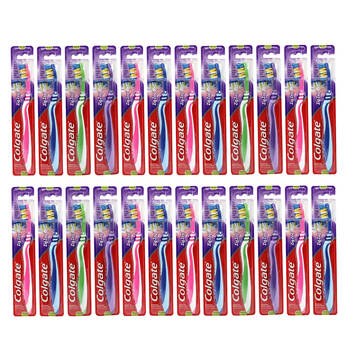 24PK Colgate Zig Zag Interdental Toothbrush Medium Assorted Teeth Care