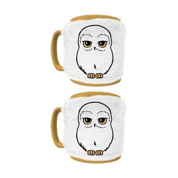 2PK Wizarding World Harry Potter Hedwig Fuzzy Ceramic Hot & Cold Drinking Mug
