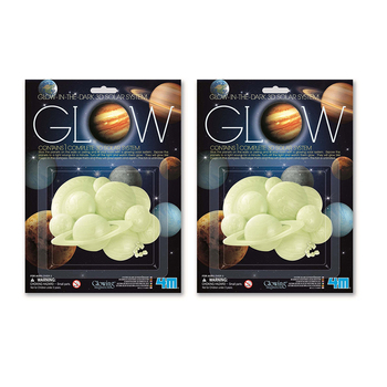 2PK 4M Glow 3D Solar System w/ Adhesive Tape Kids Toy 3y+