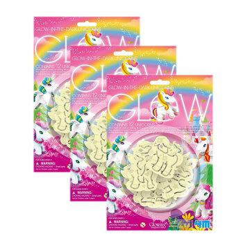 3PK 12pc 4M Glow Unicorns Glowing Wall/Ceiling Decor Kids Toy 3y+