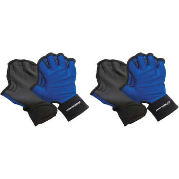 2PK Mirage Neoprene Gauntlet Style Webbed Swim Training Gloves Small Blue