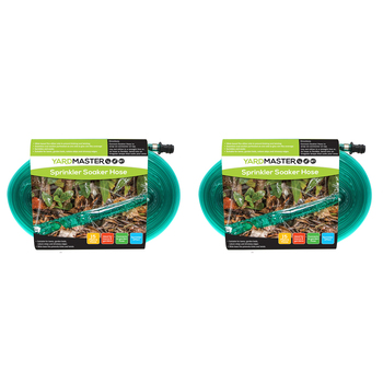 2x Yard Master Plastic 15m Garden Hose Soaker - Green