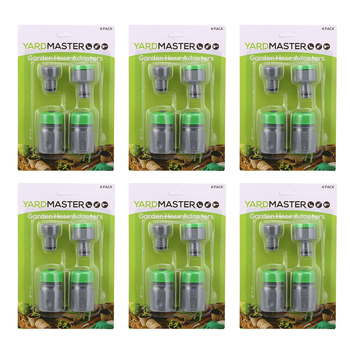 6x 4pc Yard Master Plastic Hose Adapters Outdoor Camping 21x14cm Green