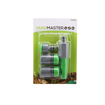 4pc Yard Master Plastic Garden Hose Adapters Outdoor Camping Green