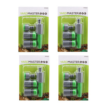4x 4pc Yard Master Plastic Garden Hose Adapters Outdoor Camping Green