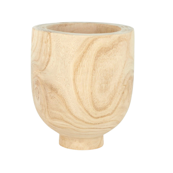 Life Botanic 25cm Wade Wooden Footed Pot Natural