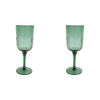 2PK LVD Stemmed Mist 19cm Red Wine Glass Drinking Cup - Green