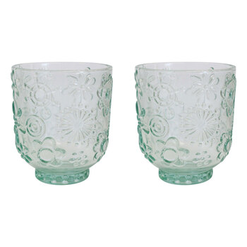 2PK LVD Garden 10cm Glass Tumbler Water/Juice Drinking Cup - Mint Green