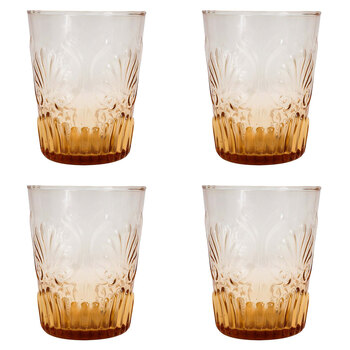4PK LVD Alfresco 11cm Glass Tumbler Water Drinking Cup - Peach