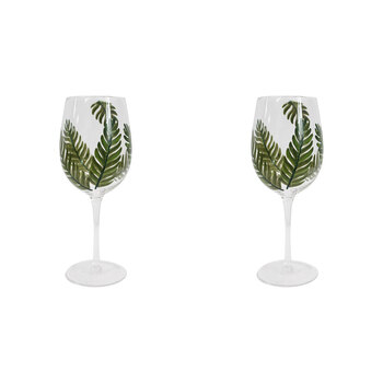 2PK LVD Stemmed Tropical 23.5cm Red Wine Glass Drinking Cup - Green/Clear
