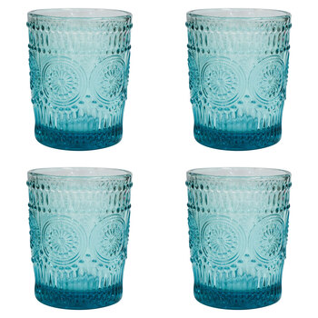 4PK LVD Glass Tumbler 10cm Water/Juice Glassware Drinking Cup - Aqua