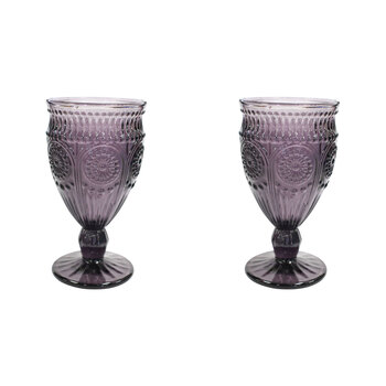 2PK LVD Stemmed 16.5cm Red Wine Glass Drinking Cup - Lilac