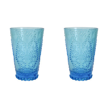 2PK LVD Marine 13cm Water/Juice Tumbler Glass Drinking Cup - Blue