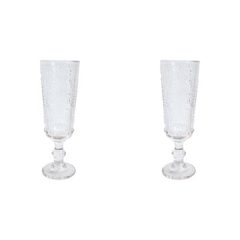 2PK LVD Stemmed 19cm Champagne Flute Glass Drinking Cup - Clear