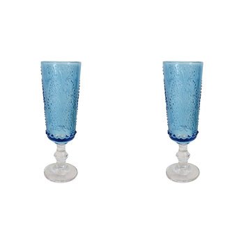 2PK LVD Stemmed 19cm Champagne Flute Glass Drinking Cup - Marine Blue